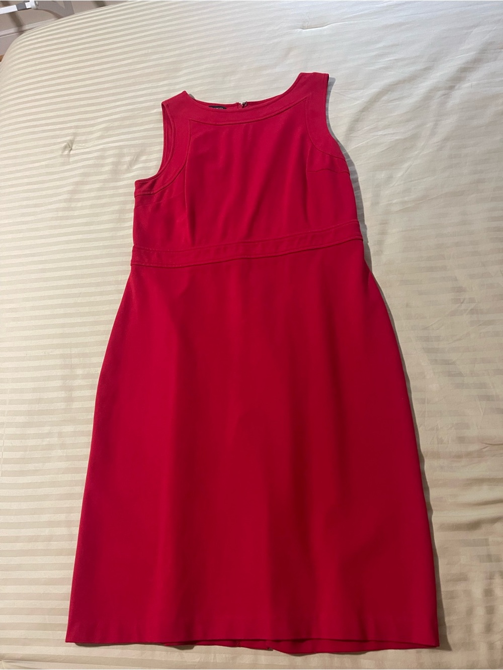 Talbots Bright Red Sleeveless Sheath Dress
